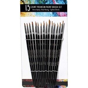 Paint Brush - Set of 15 Art Brushes for Watercolor, Acrylic&Oil Painting-Premium
